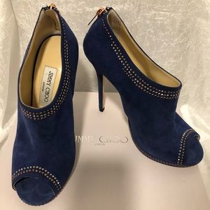 Jimmy Choo Sapphire Suede Booties